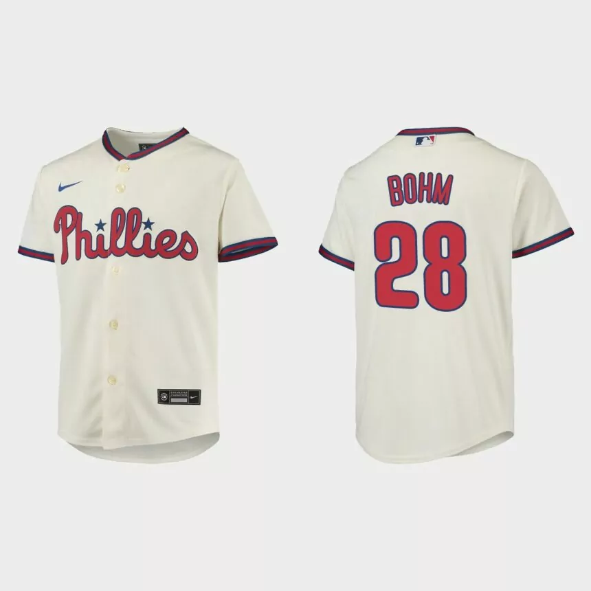 Youth Philadelphia Phillies Alec Bohm Cream Replica Jersey