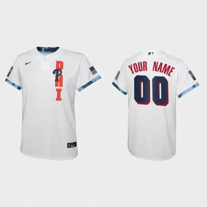 Youth Philadelphia Phillies Custom White 2021 MLB All-Star Game Jersey