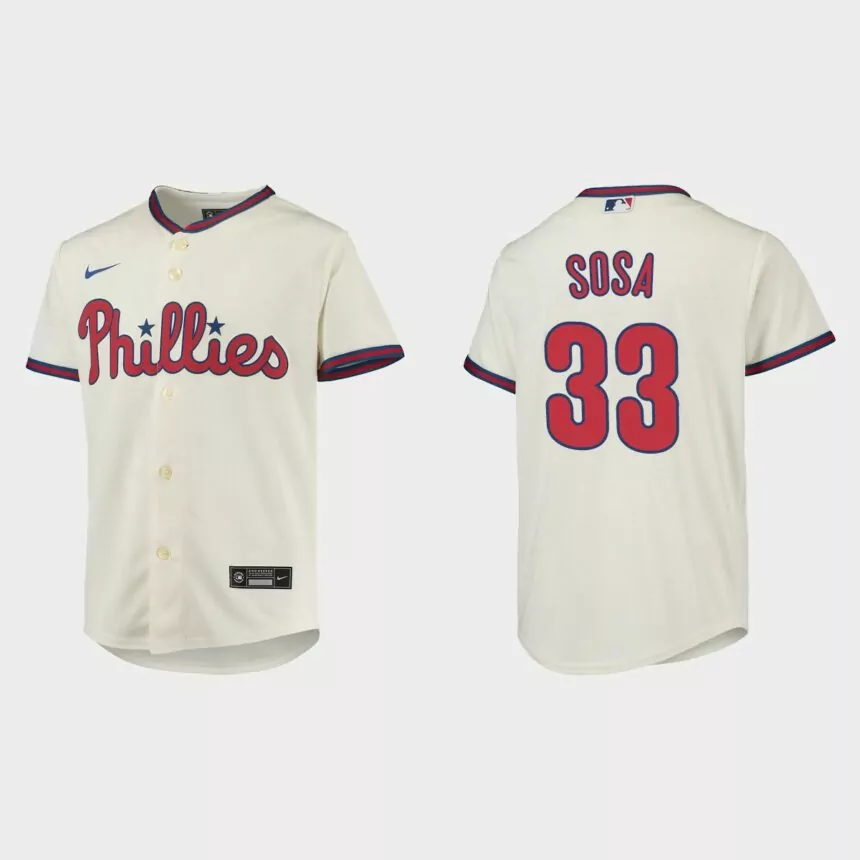Youth Philadelphia Phillies Edmundo Sosa Cream Replica Jersey