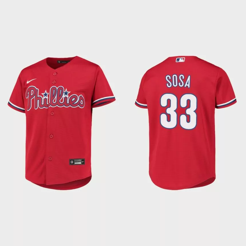 Youth Philadelphia Phillies Edmundo Sosa Red Replica Jersey