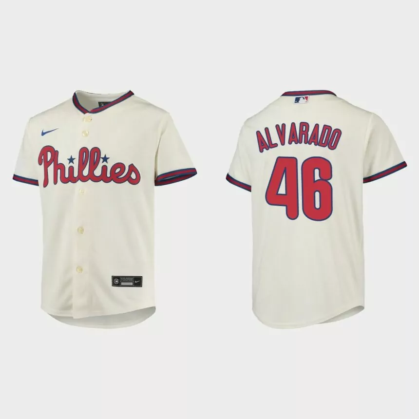 Youth Philadelphia Phillies Jose Alvarado Cream Replica Jersey