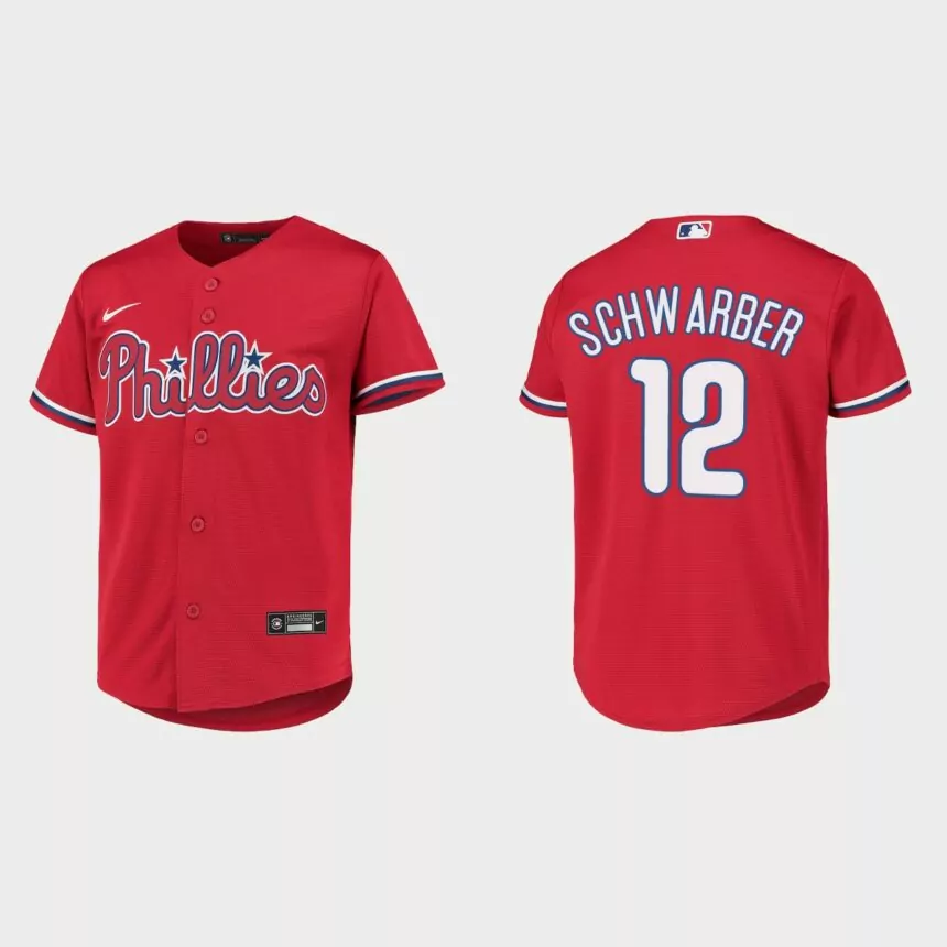 Youth Philadelphia Phillies Kyle Schwarber Red Replica Jersey