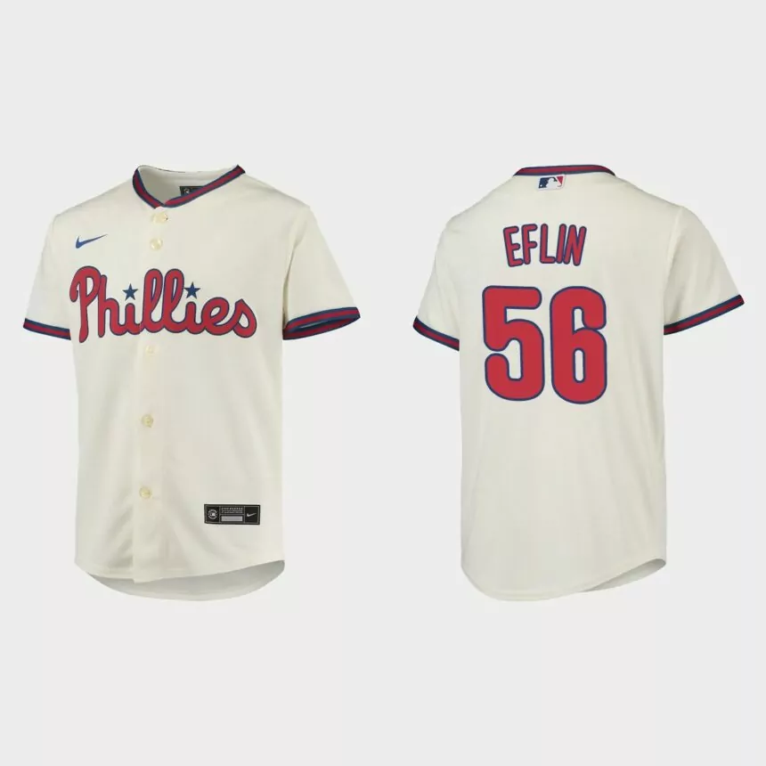 Youth Philadelphia Phillies Zach Eflin Cream Replica Jersey