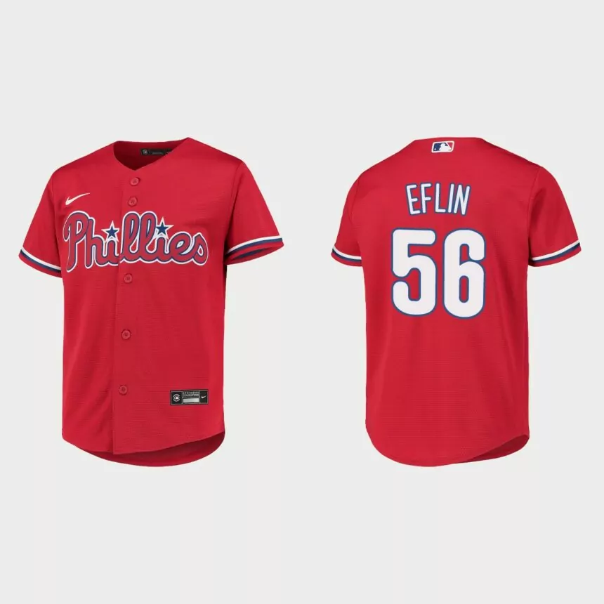 Youth Philadelphia Phillies Zach Eflin Red Replica Jersey