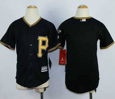 Youth Pirates Blank Black Cool Base Stitched MLB Jersey