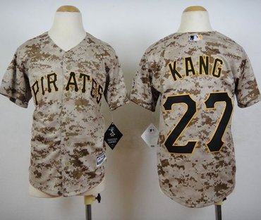 Youth Pittsburgh Pirates #27 Jung-ho Kang Camo Cool Base Stitched Baseball Jersey