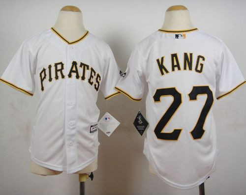 Youth Pittsburgh Pirates #27 Jung-ho Kang White Cool Base Stitched Baseball Jersey