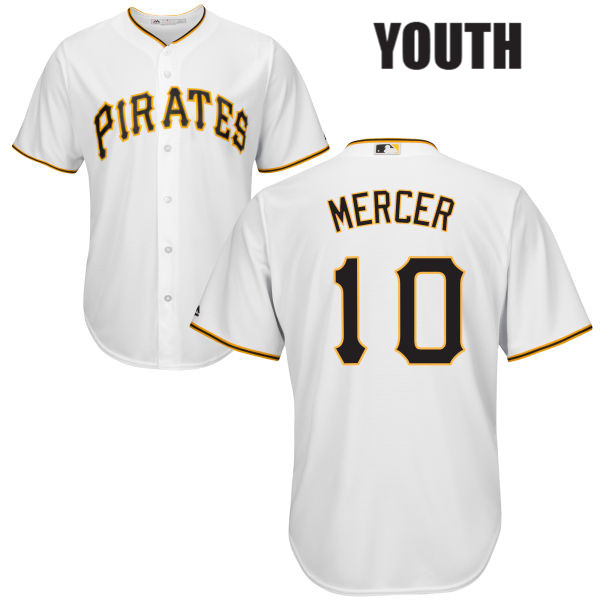 Youth Pittsburgh Pirates#10 Jordy Mercer White Flexbase Gray Authentic Baseball Jersey