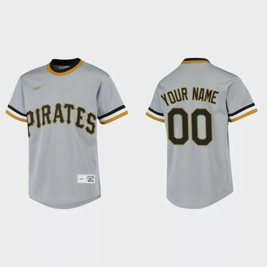 Youth Pittsburgh Pirates Gray Cooperstown Collection Road Custom Jersey