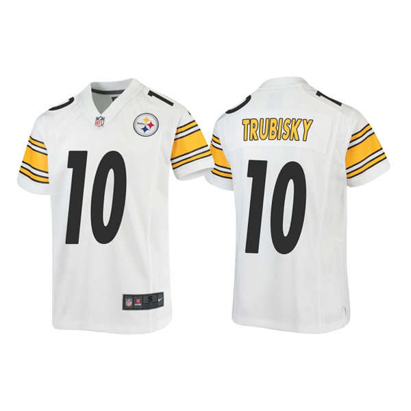 Youth Pittsburgh Steelers #10 Mitchell Trubisky Nike White Limited Jersey