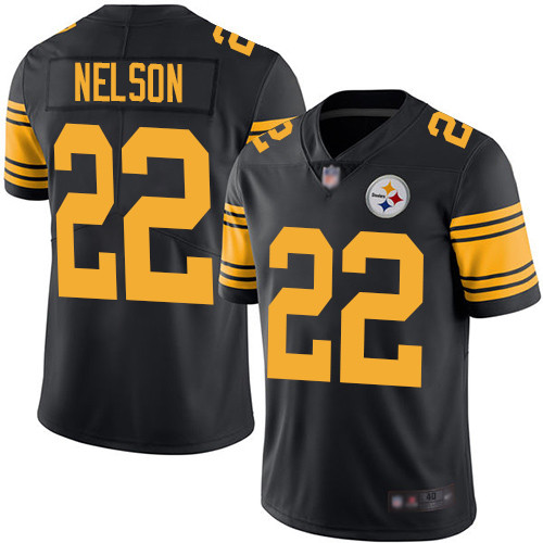 Youth Pittsburgh Steelers #22 Steven Nelson Black Rush Vapor Untouchable Limited Jersey