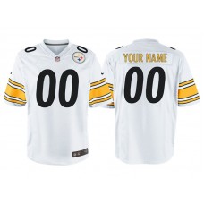 Youth Pittsburgh Steelers White Game Customized Jersey
