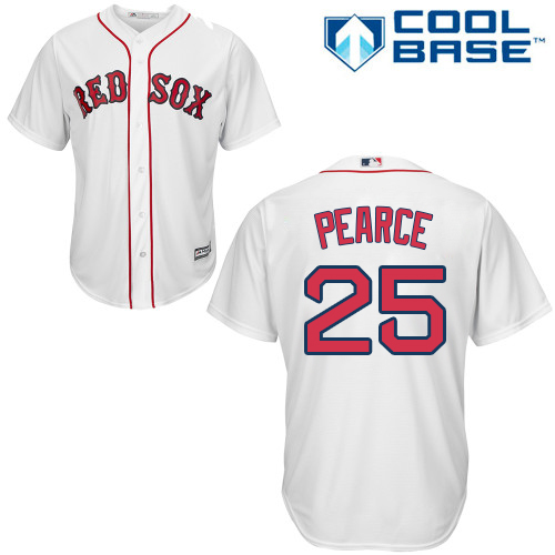 Youth Red Sox #25 Steve Pearce White Cool Base Stitched Youth MLB Jersey