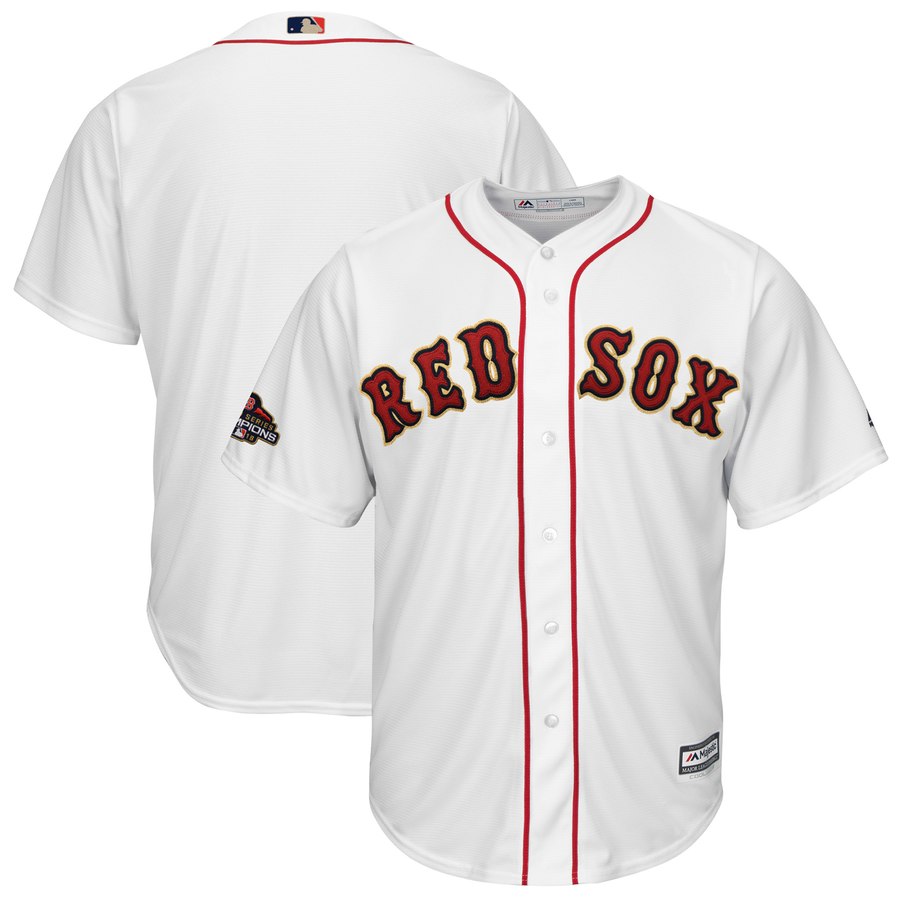 Youth Red Sox Blank White Youth 2019 Gold Program Cool Base Jersey