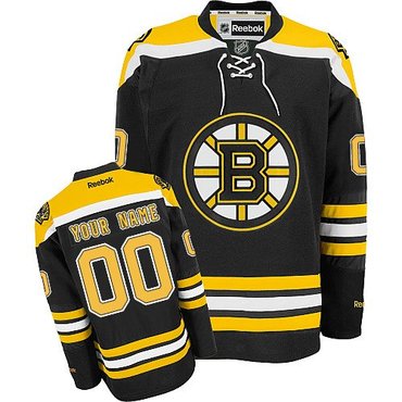 Youth Reebok Boston Bruins Customized Authentic Black Home NHL Jersey
