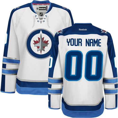 Youth Reebok Winnipeg Jets Customized Authentic White Away NHL Jersey