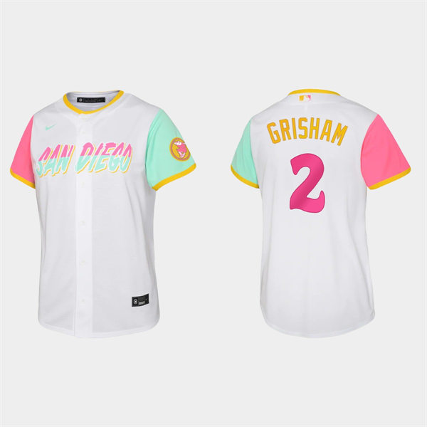 Youth San Diego Padres #2 Trent Grisham White 2022 City Connect Replica Jersey