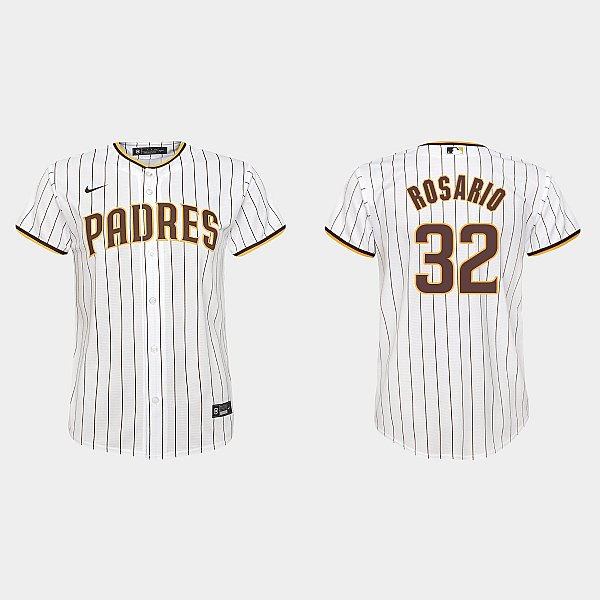 Youth San Diego Padres #32 Eguy Rosario White Brown Home CoolBase Jersey