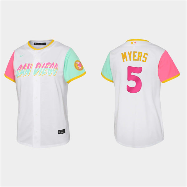 Youth San Diego Padres #5 Wil Myers White 2022 City Connect Jersey