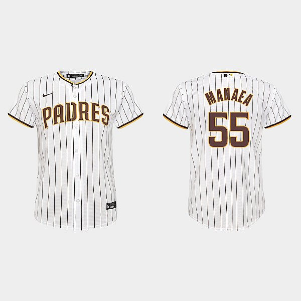 Youth San Diego Padres #55 Sean Manaea White Brown Home CoolBase Jersey