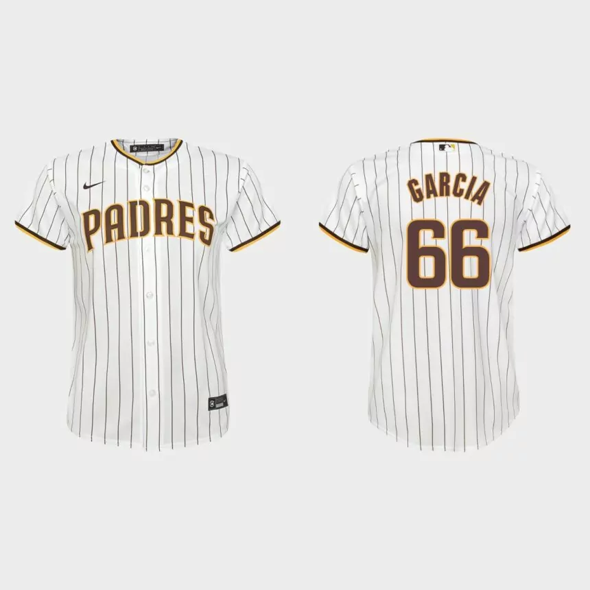 Youth San Diego Padres Luis Garcia White Replica Home Jersey