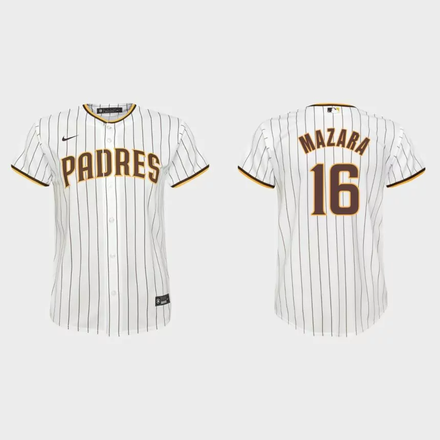 Youth San Diego Padres Nomar Mazara White Replica Home Jersey