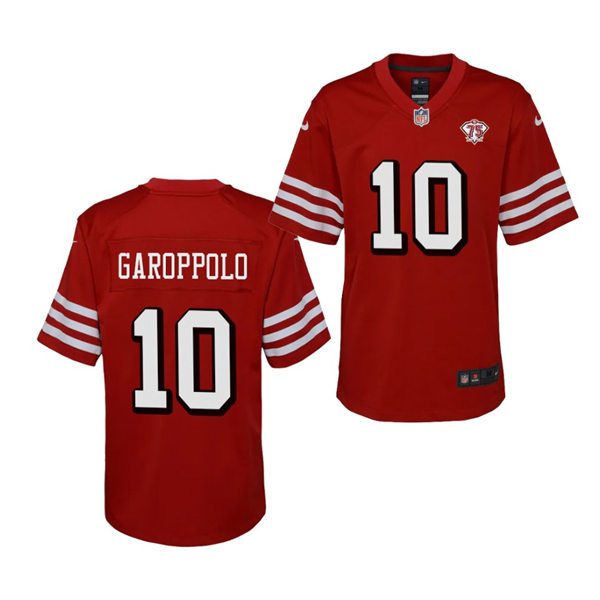 Youth San Francisco 49ers #10 Jimmy Garoppolo Nike Scarlet Retro 1994 75th Anniversary Classic Jerery