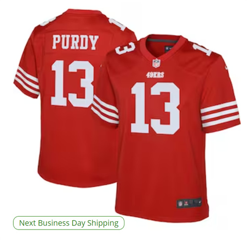 Youth San Francisco 49ers Brock Purdy Nike Scarlet Game Jersey