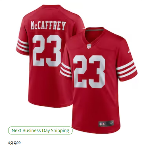 Youth San Francisco 49ers Christian McCaffrey Nike Scarlet Game Jersey