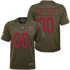 Youth San Francisco 49ers Olive 2017 Salute to Service Game Customized Jersey