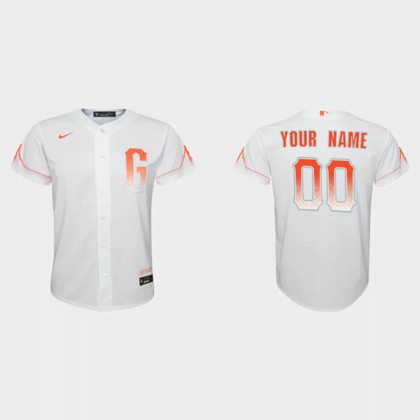 Youth San Francisco Giants Custom White 2021 City Connect Replica Jersey
