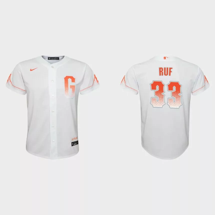Youth San Francisco Giants Darin Ruf White 2021 City Connect Replica Jersey