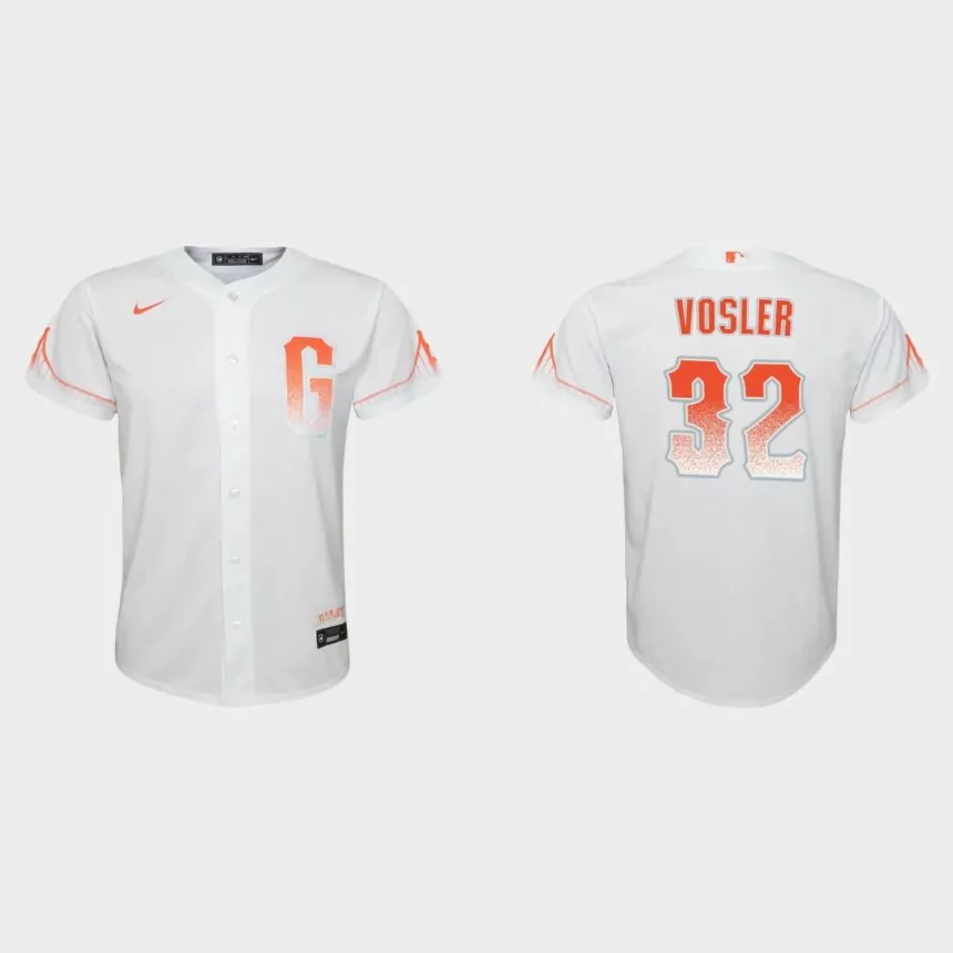 Youth San Francisco Giants Jason Vosler White 2021 City Connect Replica Jersey