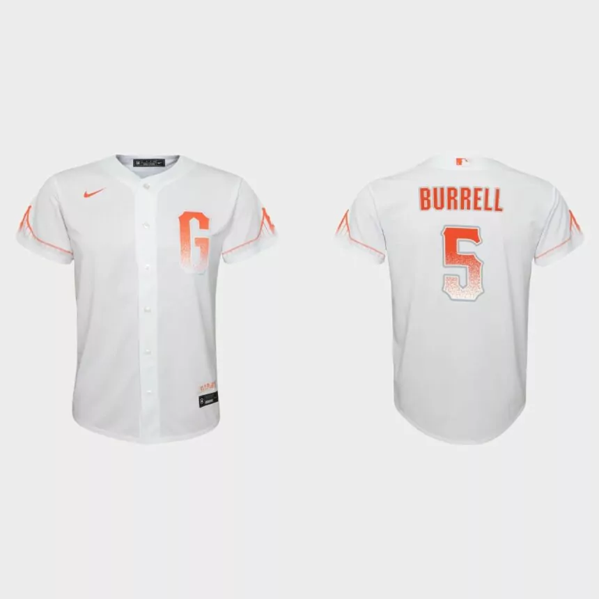 Youth San Francisco Giants Pat Burrell White 2021 City Connect Replica Jersey