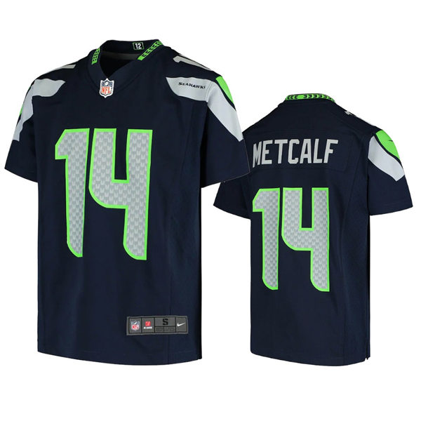 Youth Seattle Seahawks #14 DK Metcalf Nike Navy Team Color Limited Jersey