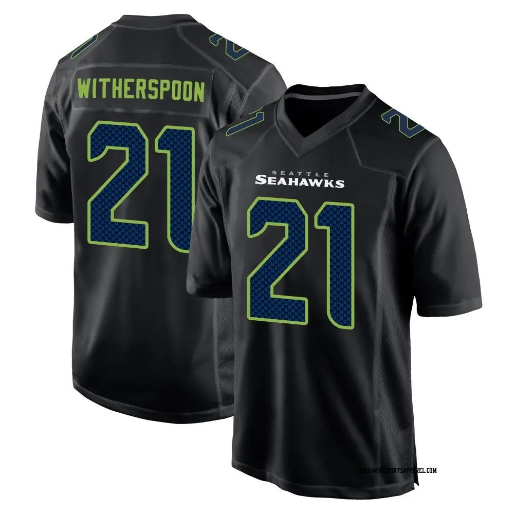 Youth Seattle Seahawks #21 Devon Witherspoon Nike Black Carbon Fashion Game Jersey 