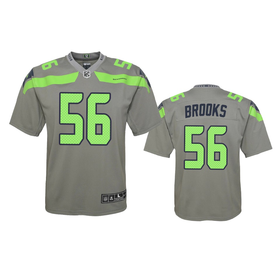 Youth Seattle Seahawks #56 Jordyn Brooks Nike Grey Inverted Legend Jersey
