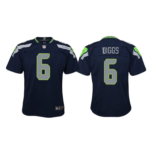 Youth Seattle Seahawks #6 Quandre Diggs Nike Navy Team Color Limited Jersey