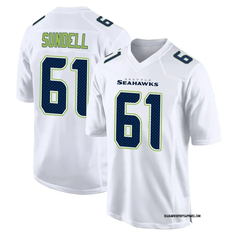 Youth Seattle Seahawks #61 Jalen Sundell Nike White Tundra Fashion Game Jersey 