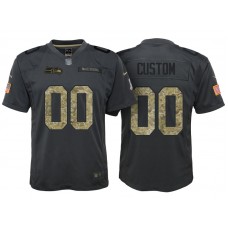 Youth Seattle Seahawks Anthracite Camo 2016 Salute to Service Customized Jersey