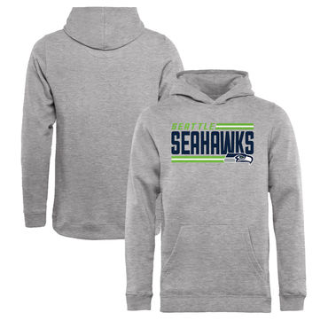 Youth Seattle Seahawks NFL Pro Line By Fanatics Branded Ash Iconic Collection On Side Stripe Pullover Hoodie