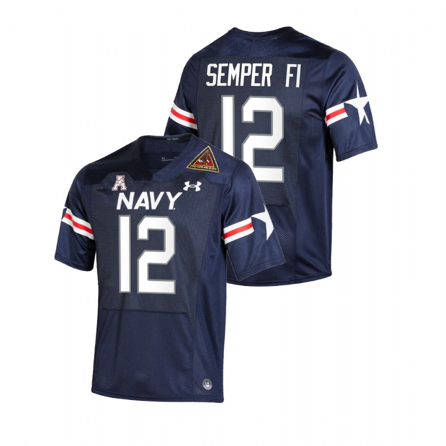 Youth Semper Fi Fly Navy Navy Midshipmen 2021-22 Jersey Navy Alternate Football