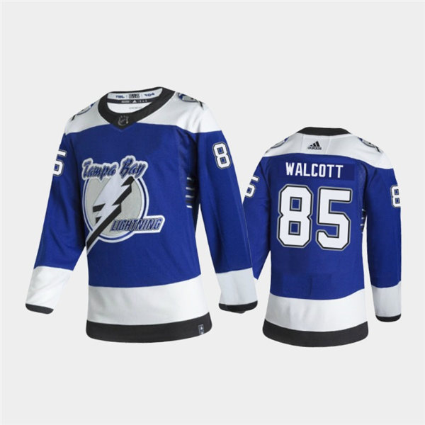 Youth Tampa Bay Lightning #85 Daniel Walcott Adidas Blue 2021 NHL Reverse Retro Special Edition Jersey Stitched