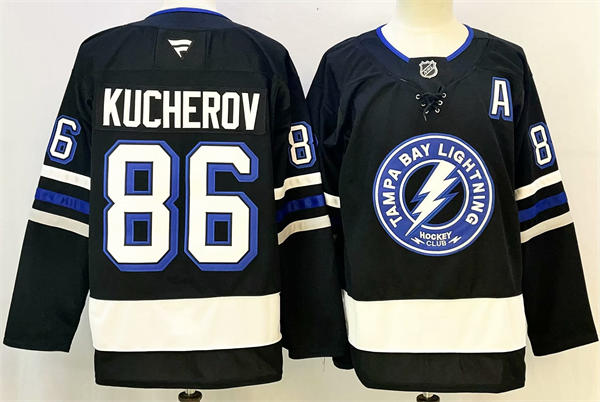 Youth Tampa Bay Lightning #86 Nikita Kucherov 2023-24  Black Alternate Jersey 