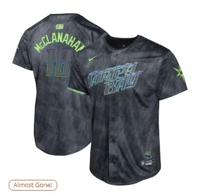 Youth Tampa Bay Rays Shane McClanahan Nike Charcoal 2024 City Connect Limited Player Jersey