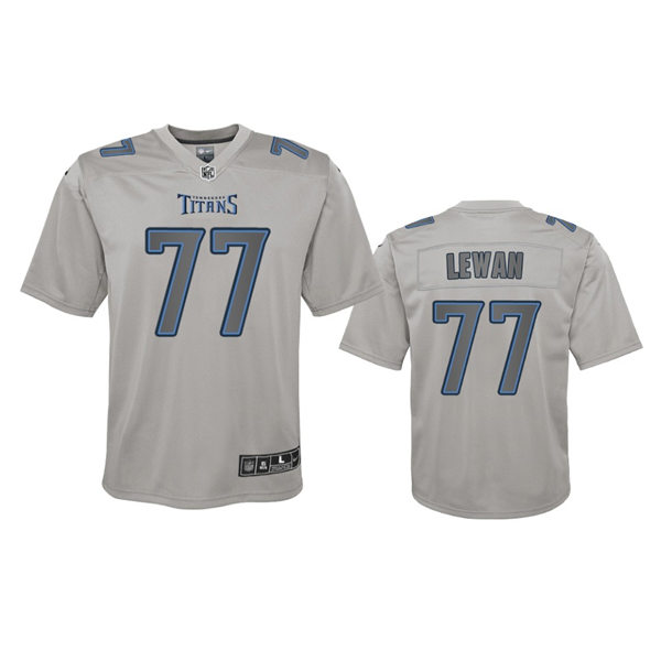 Youth Tennessee Titans #77 Taylor Lewan Gray Atmosphere Fashion Game Jersey