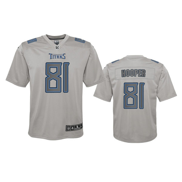 Youth Tennessee Titans #81 Austin Hooper Gray Atmosphere Fashion Game Jersey