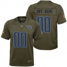 Youth Tennessee Titans Olive 2017 Salute to Service Game Customized Jersey