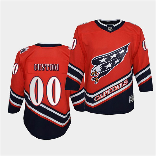 Youth Washington Capitals Custom 2021 Reverse Retro Red Special Edition Jersey Stitched