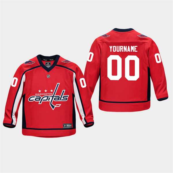 Youth Washington Capitals Custom Stitched adidas Home Red Jersey Stitched